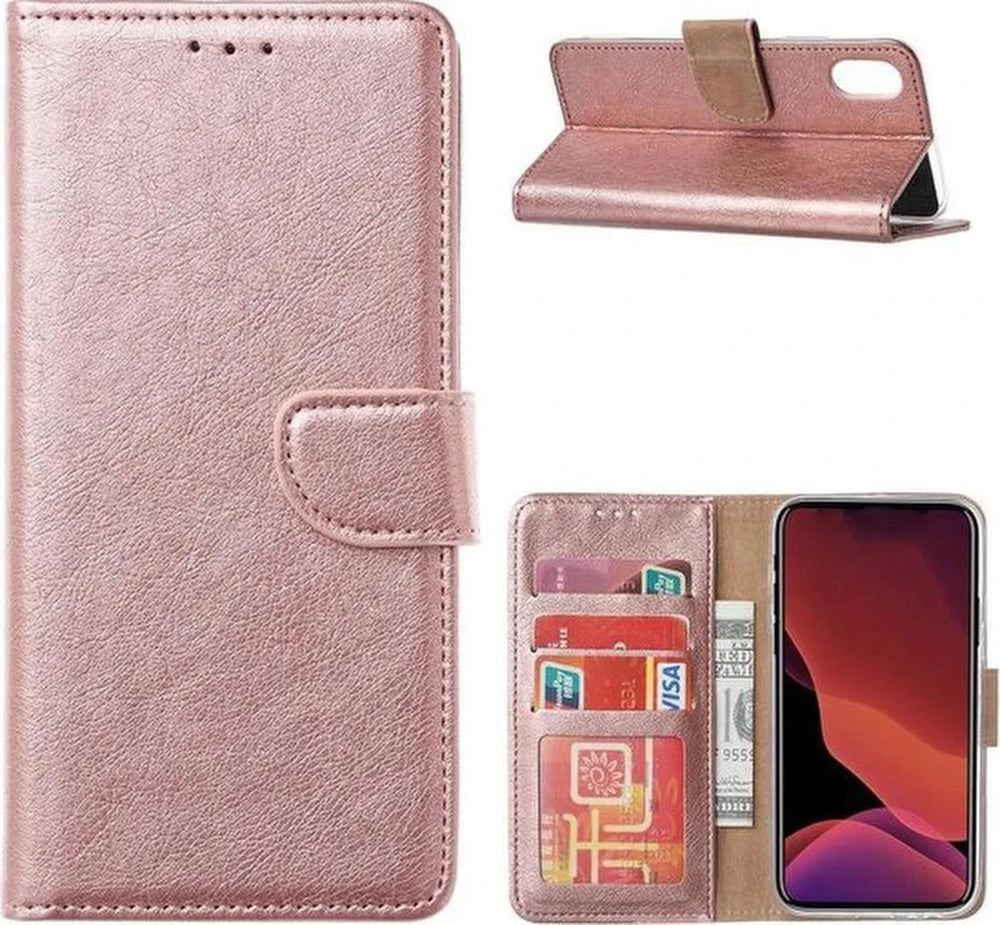 Huawei P Smart 2021 Hoesjes – Portemonnee Hoes – Pasjeshouder – Magneetsluiting – Roségoud-Ilumina Benelux