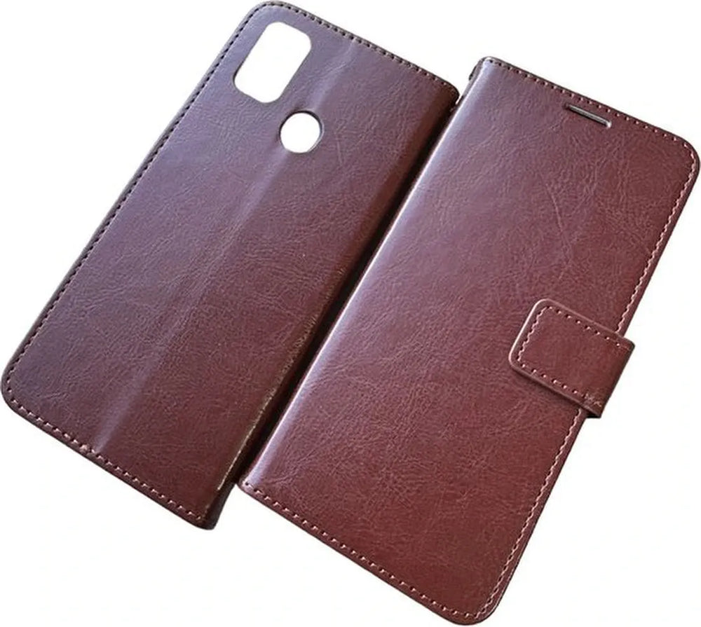 Samsung Galaxy M31S Hoesjes – Bookcase Portemonnee Hoes – Pasjeshouder – Magneetsluiting – Lichtbruin-Ilumina Benelux