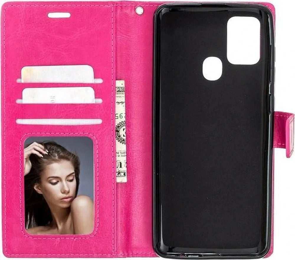 Samsung Galaxy M31S Hoesjes – Portemonnee Hoes – Pasjeshouder – Magneetsluiting – Roze-Ilumina Benelux