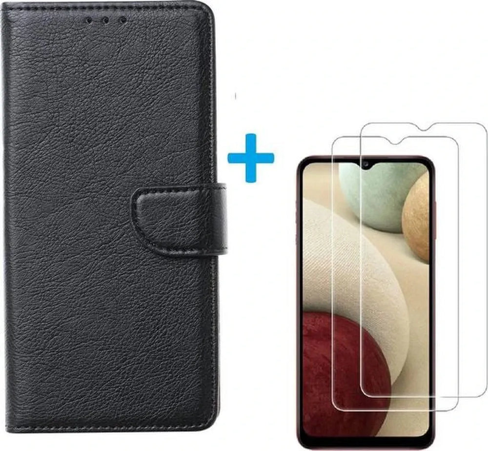 Oppo A12/A12S Hoesjes – Portemonnee Bookcase – Magneetsluiting – Inclusief 2x Screenprotector – Zwart-Ilumina Benelux