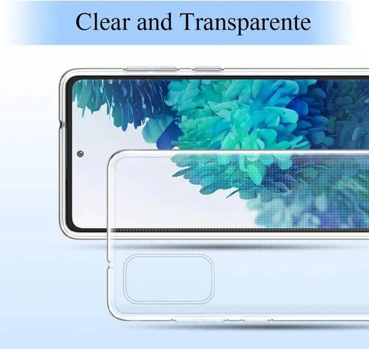 Samsung Galaxy M11 Hoesjes – TPU Siliconen Backcover – Transparant – Inclusief 2x Gehard Glas Screenprotector – Anti-kras-Ilumina Benelux
