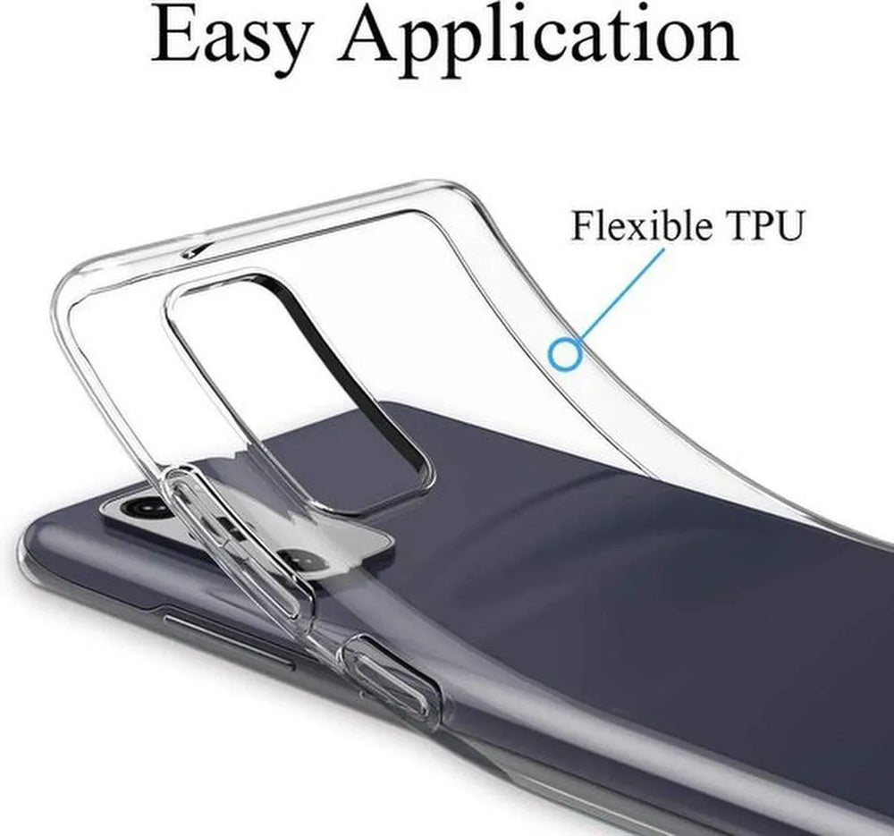 Samsung Galaxy M11 Hoesjes – TPU Siliconen Backcover – Transparant – Inclusief 2x Gehard Glas Screenprotector – Anti-kras-Ilumina Benelux