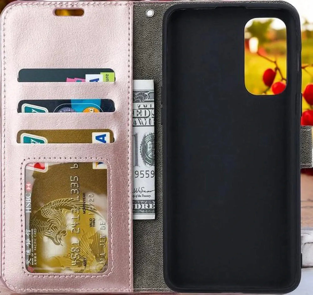 Samsung Galaxy A52/A52s Hoesjes – Bookcase Portemonnee – Pasjeshouder – Magneetsluiting – Roségoud-Ilumina Benelux