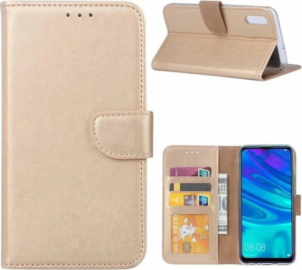 Huawei P Smart S Hoesjes – Bookcase – Magneetsluiting – Goud-Ilumina Benelux