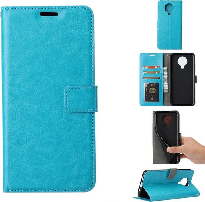 Nokia 5.3 Hoesjes – Bookcase Portemonnee – Magneetsluiting – Inclusief 2x Screenprotector – Turquoise-Ilumina Benelux