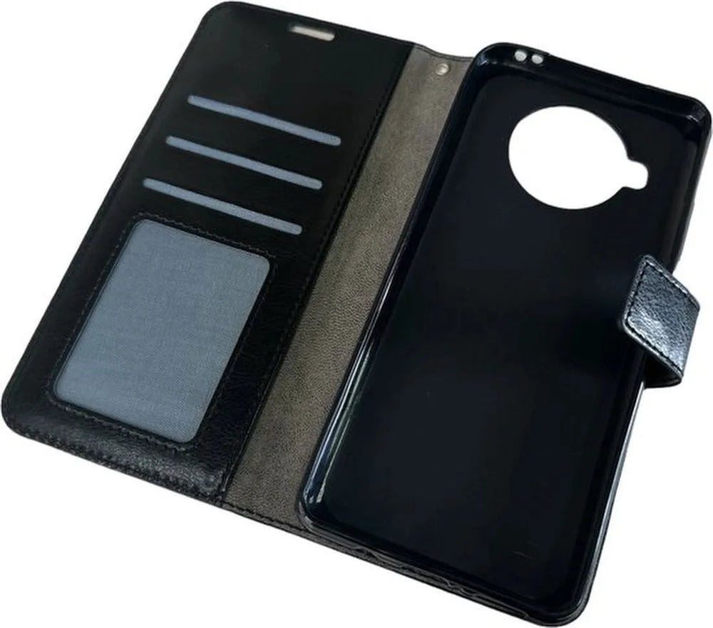 Xiaomi Redmi Note 9 Pro 5G Hoesjes – Bookcase Portemonnee Hoes – Pasjeshouder – Magneetsluiting – Zwart-Ilumina Benelux