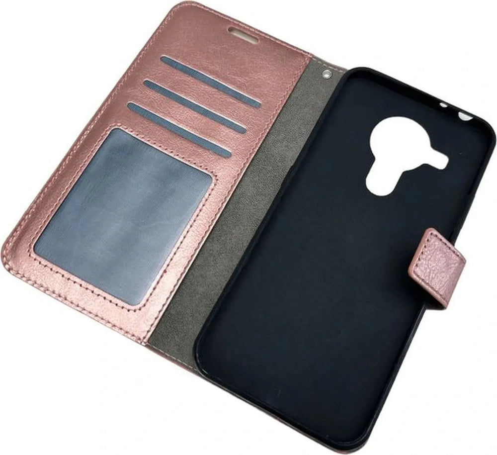 Nokia 5.4 Hoesjes – Bookcase Portemonnee – Magneetsluiting – 2x Screenprotector – Roségoud-Ilumina Benelux