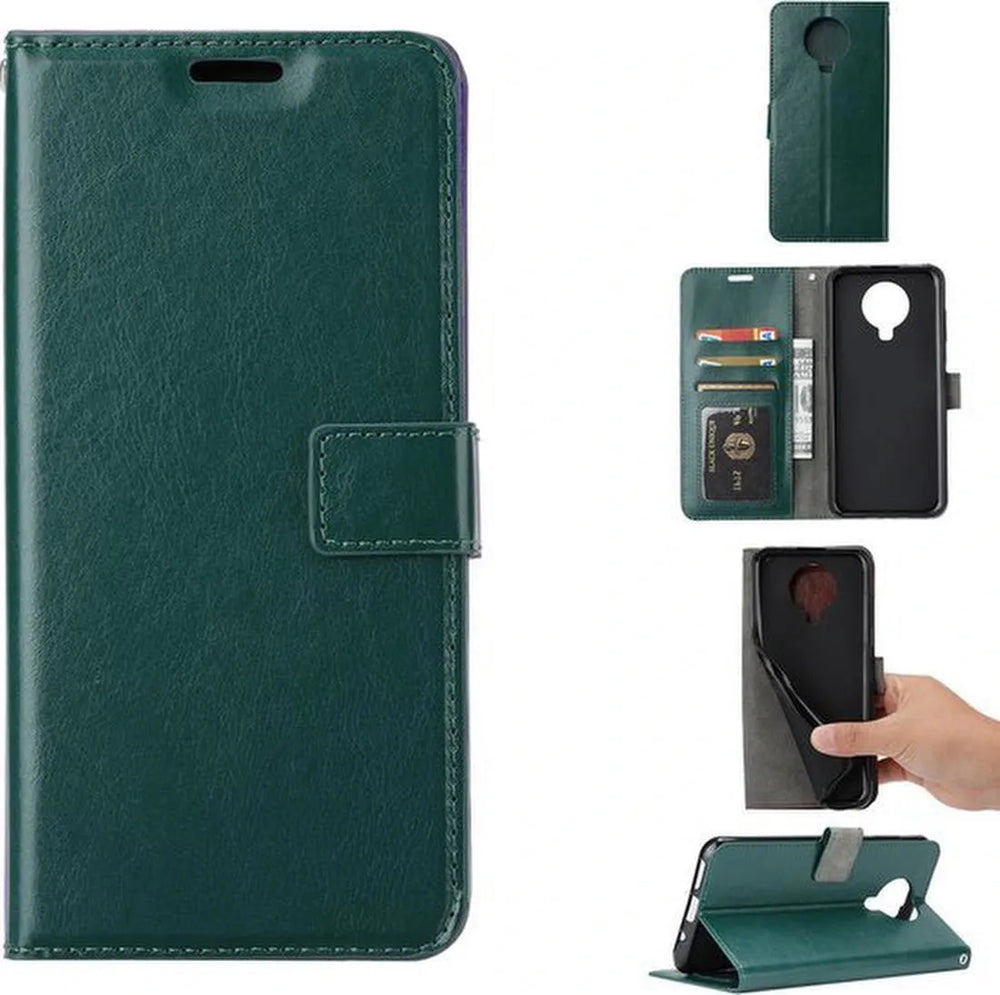Nokia 5.3 Hoesjes – Bookcase Portemonneehoes – Magneetsluiting – 2x Screenprotector – Groen-Ilumina Benelux