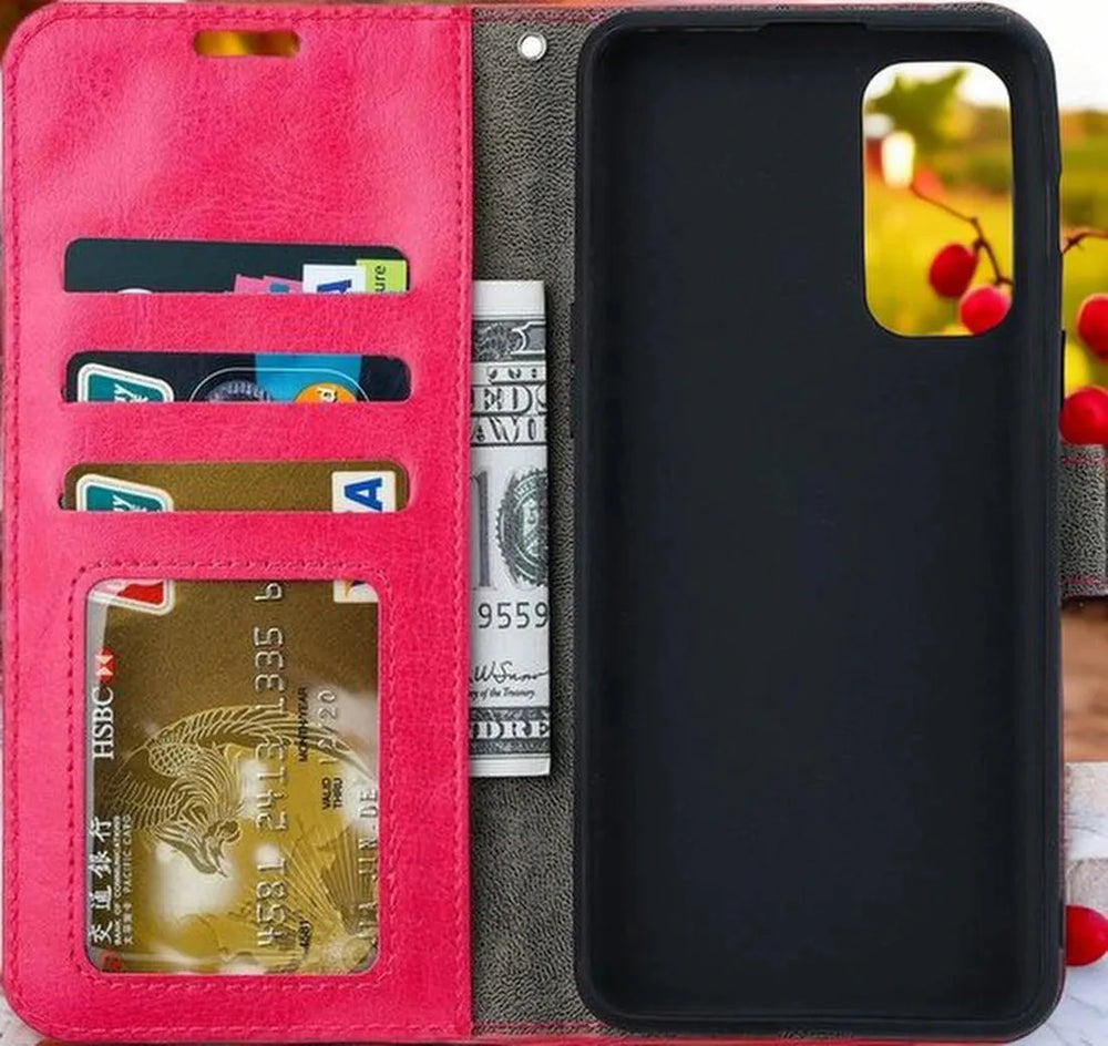 Samsung Galaxy A52/A52s Hoesjes – Bookcase Portemonnee – Pasjeshouder – Magneetsluiting – Roze-Ilumina Benelux