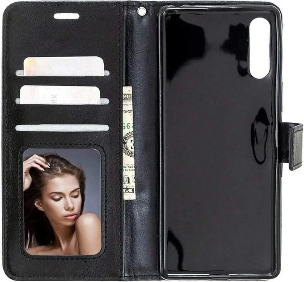 Sony Xperia 5 II Hoesjes – Book Case – Magneetsluiting – 2x Screenprotector – Zwart-Ilumina Benelux