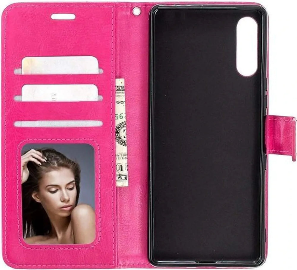 Sony Xperia 5 II Hoesjes – Bookcase – Magneetsluiting – Pasjeshouder – Roze-Ilumina Benelux