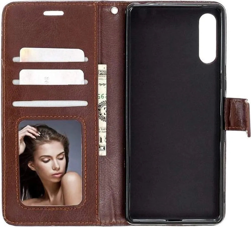 Sony Xperia 5 II Hoesjes – Bookcase Portemonnee Hoes – Magneetsluiting – Pasjeshouder – Bruin-Ilumina Benelux