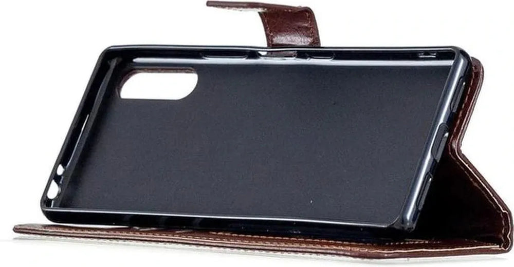 Sony Xperia 5 II Hoesjes – Bookcase Portemonnee Hoes – Magneetsluiting – Pasjeshouder – Bruin-Ilumina Benelux