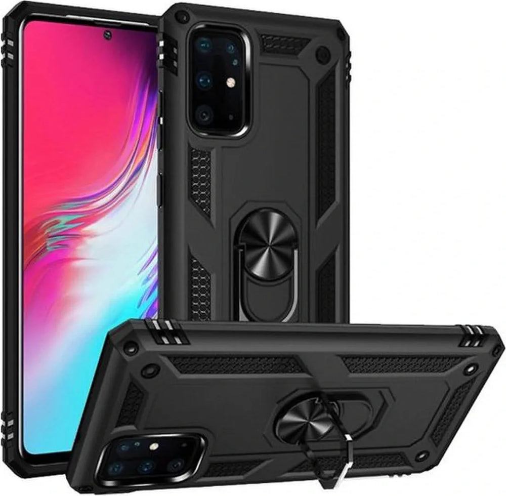 Samsung Galaxy S20 Hoesjes – Magnetische Ringhouder Backcover – Schokbestendig TPU – Standfunctie – Zwart-Ilumina Benelux