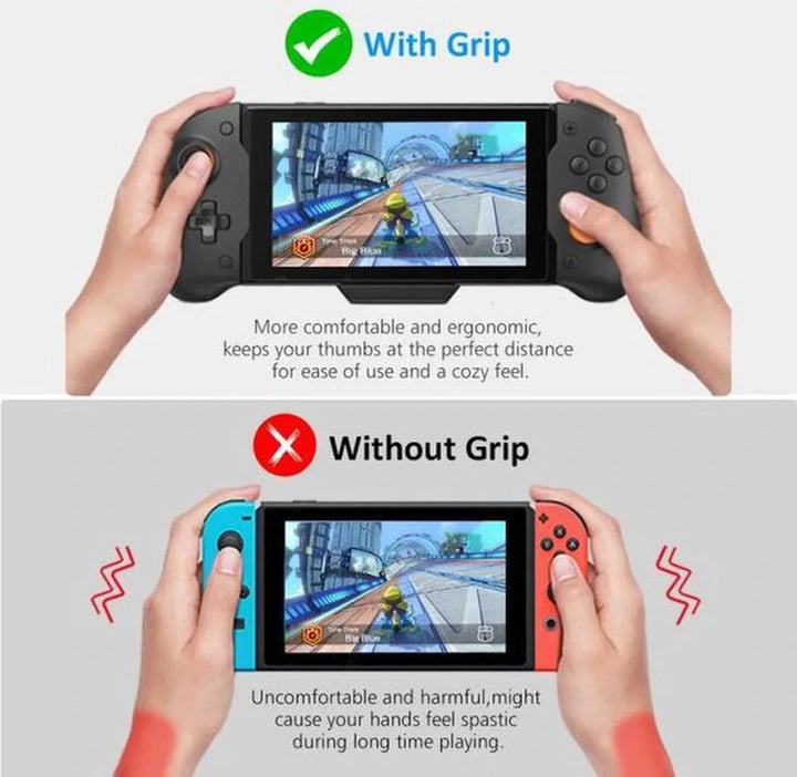 Gamepad – Geschikt voor Nintendo Switch Joy-Con – Controller Handgreep – Dubbele Motor Trillingen – Zwart-Ilumina Benelux
