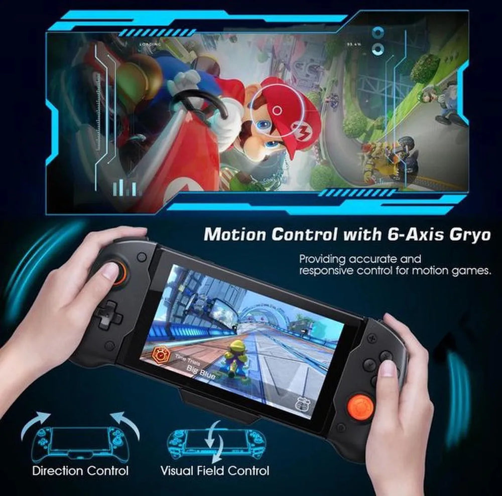 Gamepad – Geschikt voor Nintendo Switch Joy-Con – Controller Handgreep – Dubbele Motor Trillingen – Zwart-Ilumina Benelux