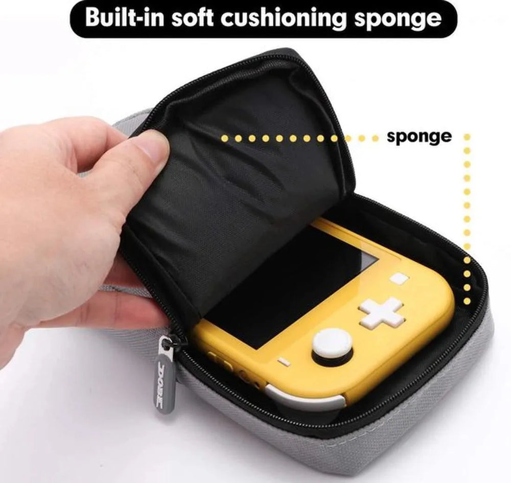 Draagtas – Geschikt voor Nintendo Switch Lite – Slank Opbergtas Hardcase – Beschermhoes – Grijs-Ilumina Benelux