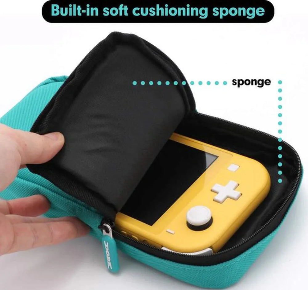 Draagtas – Geschikt voor Nintendo Switch Lite – Slanke Opbergtas – Beschermhoes – Turquoise-Ilumina Benelux