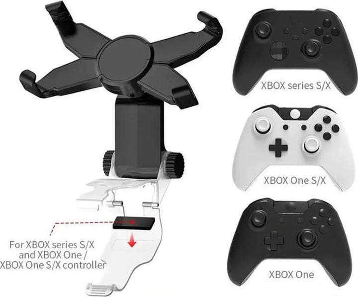 Telefoonhouder controller – Geschikt voor Xbox Series S/X & One – Smartphone klem – Verstelbaar – Zwart-Ilumina Benelux