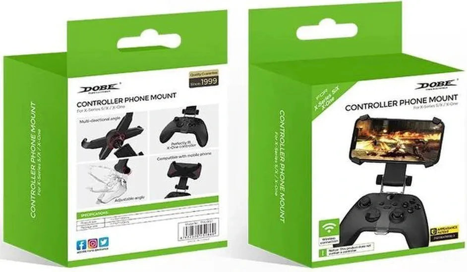 Telefoonhouder controller – Geschikt voor Xbox Series S/X & One – Smartphone klem – Verstelbaar – Zwart-Ilumina Benelux