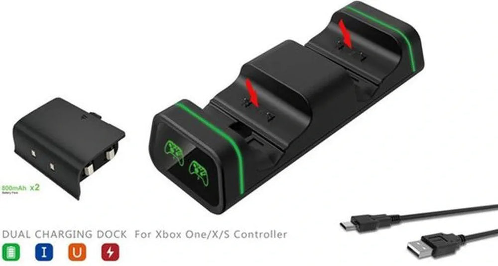 Controller Oplaadstation – Geschikt voor Xbox One/S/X & PS5 DualSense – 2 Controllers – Inclusief Oplaadkabel – Zwart-Oplaadstation controllers-Ilumina Benelux