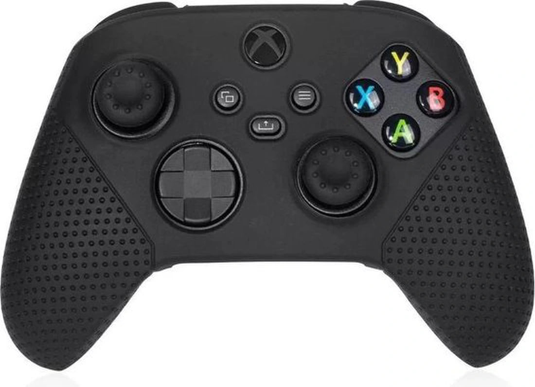 Siliconen bescherming hoesje Geschikt voor: Xbox One S / X - Game Controller case (zwart) + Thump grips
