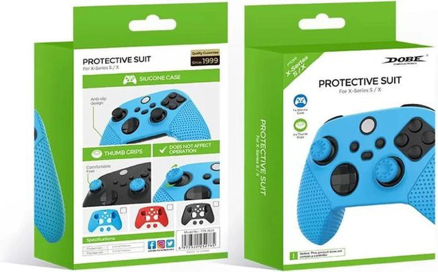 Controller Hoes – Geschikt voor Xbox One S/X – Siliconen Beschermhoes – Inclusief Thumb Grips – Blauw
