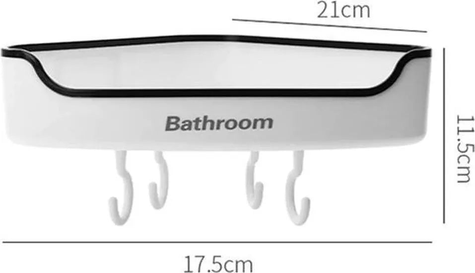 Douche organizer badkamer – Hoekplank zonder boren – Shampoo rek – Opbergrek met handdoekenrek – Muurbevestiging – Zwart-Ilumina Benelux