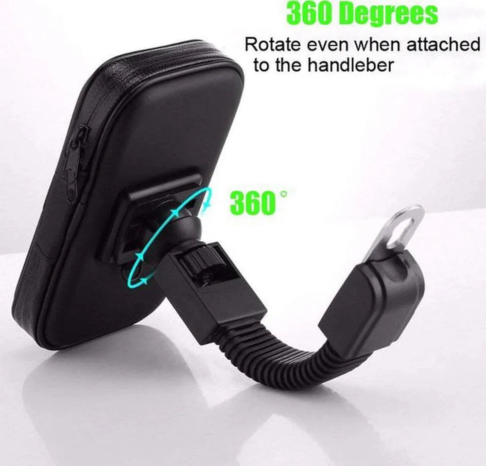 Telefoonhouder motor – Waterdicht – Voor brommer & scooter – Stevige klem – Zwart-Ilumina Benelux