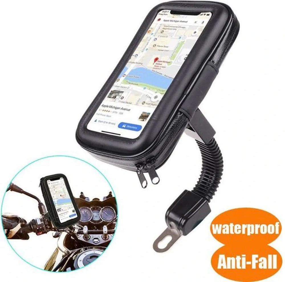 Telefoonhouder motor – Waterdicht – Voor brommer & scooter – Stevige klem – Zwart-Ilumina Benelux