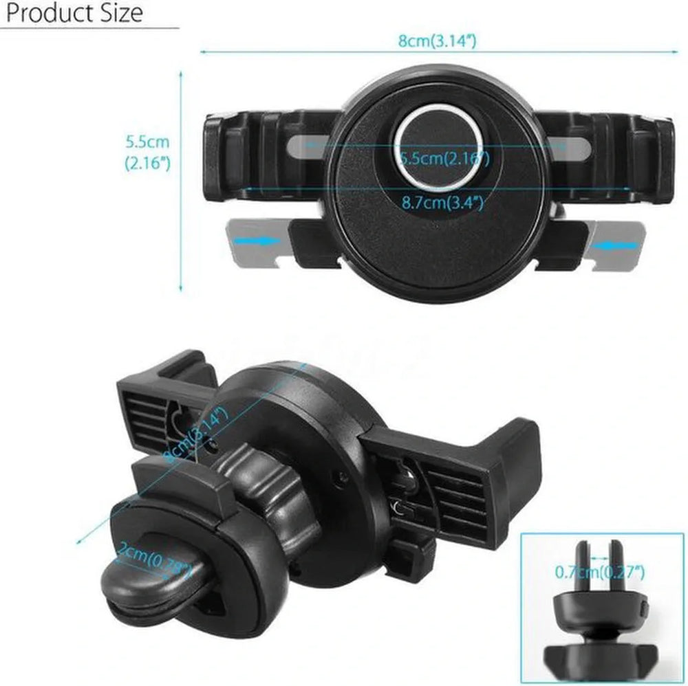 Telefoonhouder auto – Ventilatierooster – Kliksysteem – Stevige grip – Zwart-Telefoonhouders-Ilumina Benelux