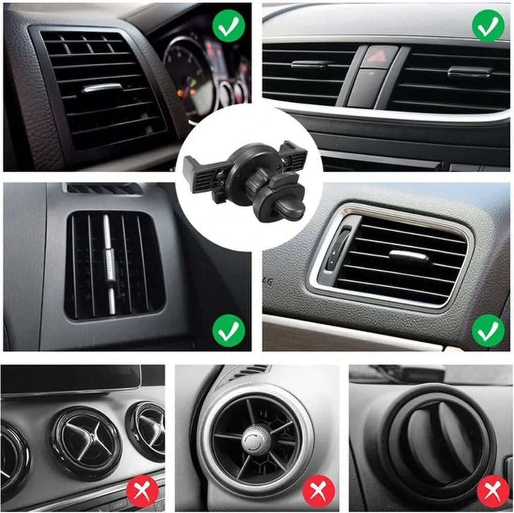 Telefoonhouder auto – Ventilatierooster – Kliksysteem – Stevige grip – Zwart-Telefoonhouders-Ilumina Benelux
