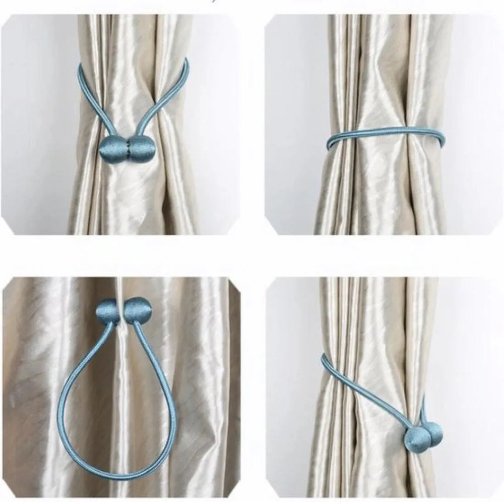 Gordijn embrasse – Magnetische gordijnhouder – Gordijnbinder met klemmen – Set 2 stuks – Bruin-Ilumina Benelux