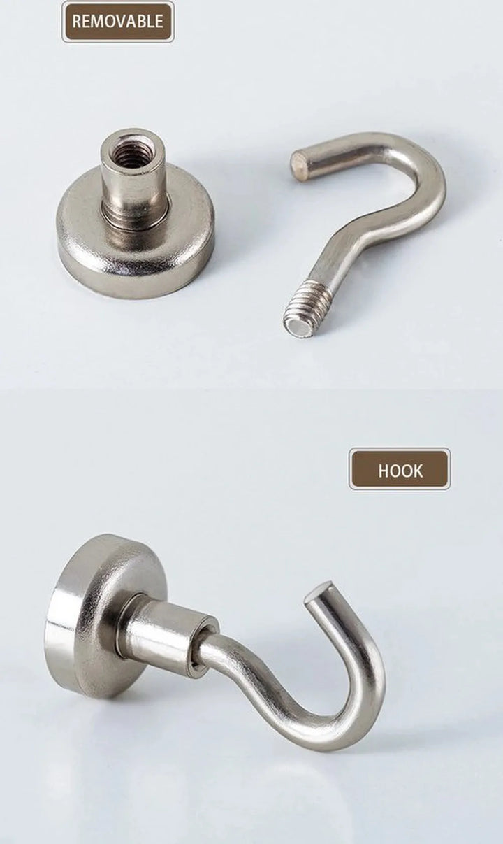 Magneethaakjes – Neodymium Haakmagneet – Super Sterk – 4 stuks 5x1 cm – Zilver-Ophangmagneet-Ilumina Benelux