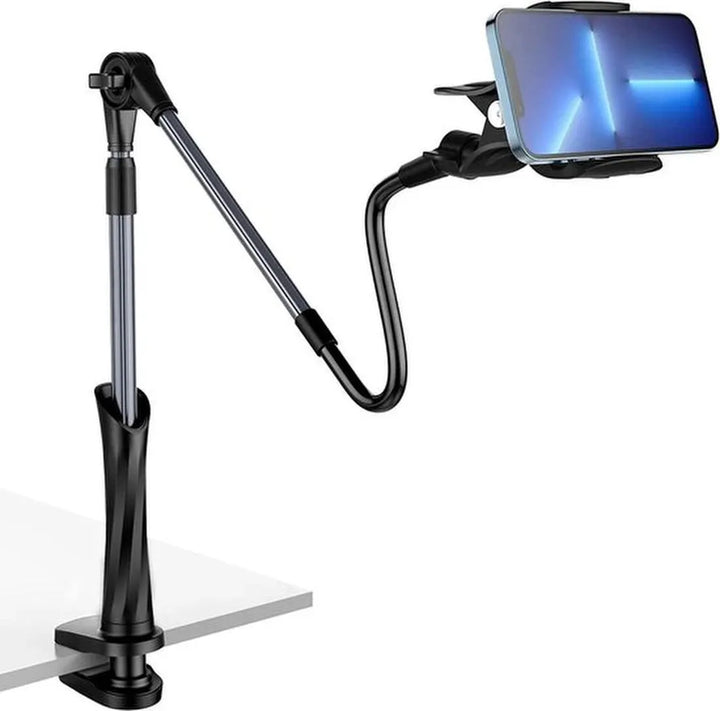 Telefoonhouder bed – Zwanenhals klemarm – Bureau & tafel standaard – Geschikt voor smartphones 4-7 inch – Zwart-Ilumina Benelux