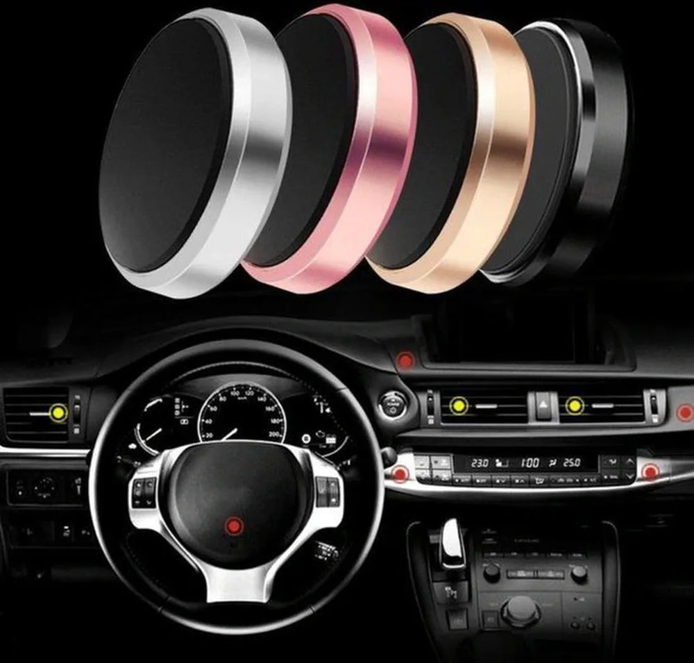 Telefoonhouder auto – Magnetische houder 360° draaibaar – Sterke magneet – Voor auto, muur & keuken – Zwart-Ilumina Benelux