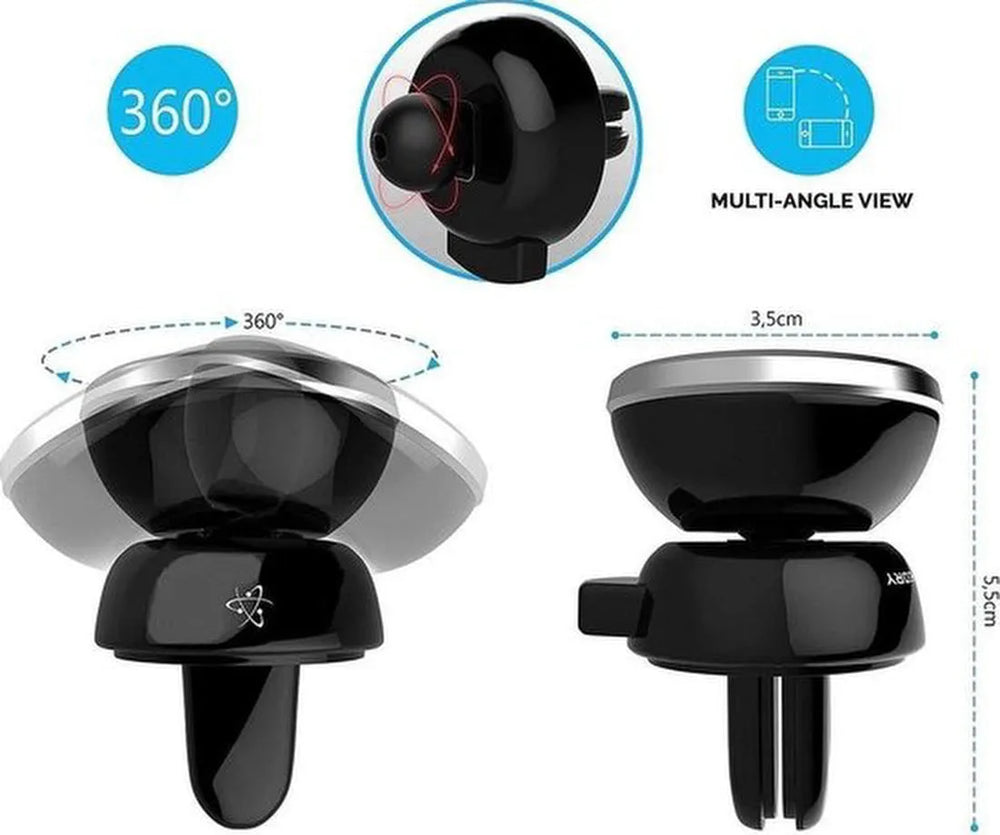 Telefoonhouder auto – Magnetisch – Ventilatierooster montage – Universeel – Zwart-Telefoonhouders-Ilumina Benelux