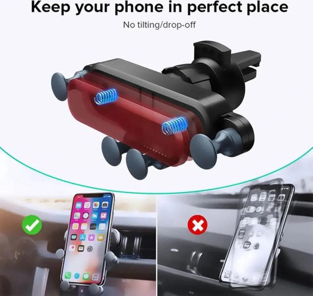 Telefoonhouder auto – Ventilatierooster & Dashboard – 360° Draaibaar – Geschikt voor iPhone & Samsung – Zwart-Telefoonhouders-Ilumina Benelux