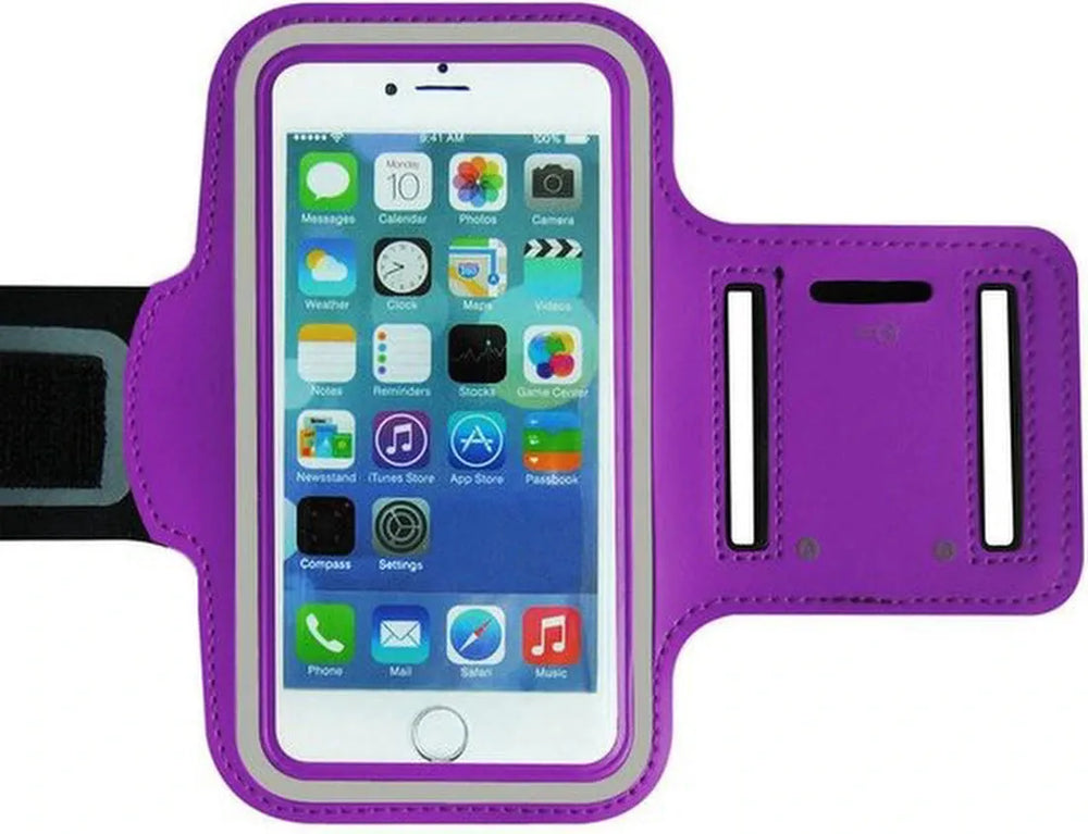 Sportarmband – Geschikt voor iPhone 11/12/13/14/15 Pro Max – Telefoonhouder Arm – Verstelbaar – Paars-Ilumina Benelux