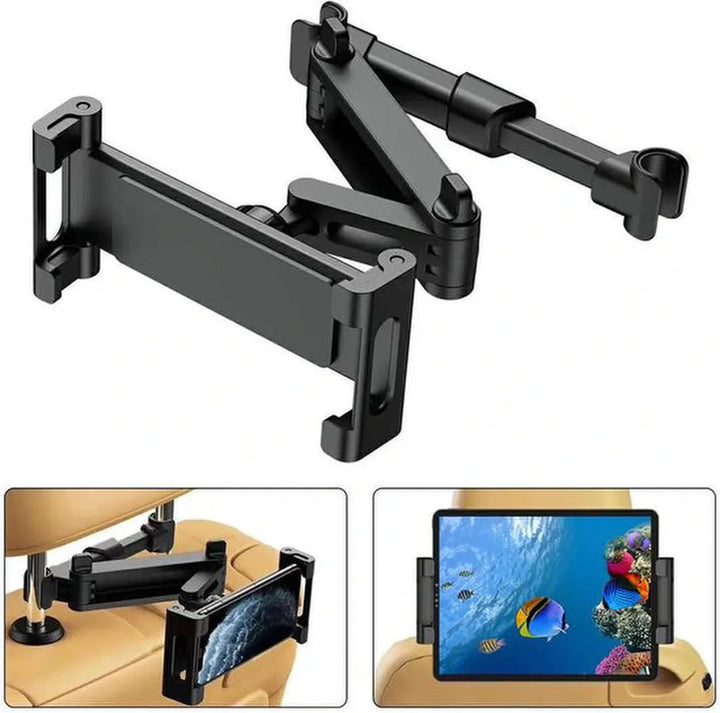 Tablethouder auto hoofdsteun – Verstelbaar – 360° draaibaar – Geschikt voor iPad/Samsung Galaxy Tab/Nintendo Switch – Zwart-Tablethouder-Ilumina Benelux