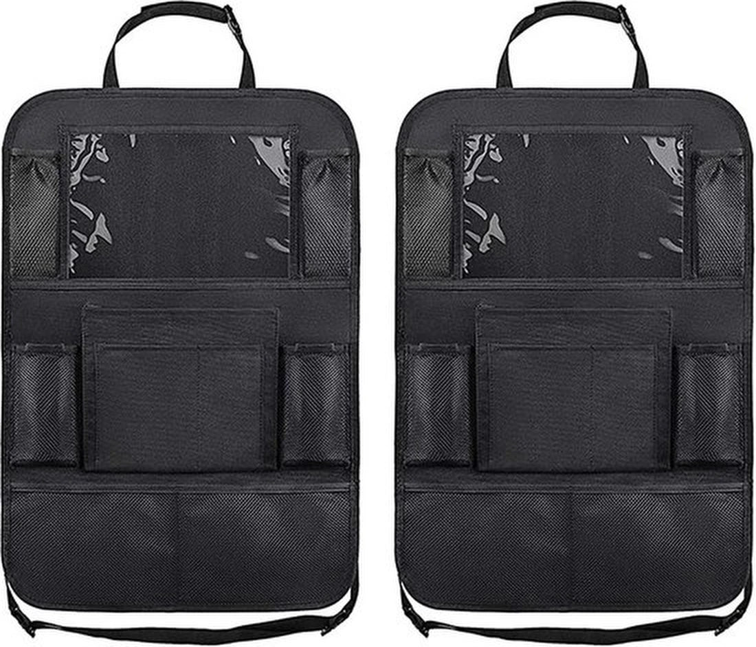 Autostoel Organizer - Universele Autostoel Beschermer - Autostoel Hoes voor Kinderen met Tablet Houder voor iPad & Samsung Galaxy Tab enz. set van 2