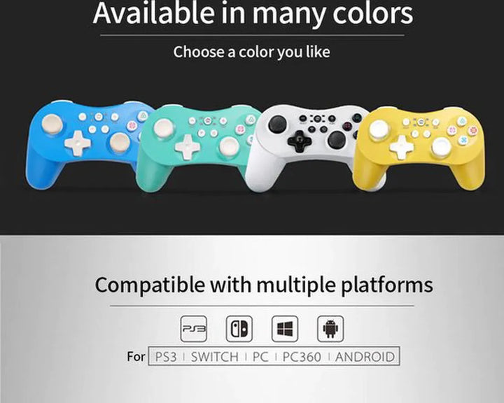 Draadloze Controller – Gamepad – Geschikt voor PS3, Nintendo Switch, Android & PC – Trillingsfunctie – Geel-Ilumina Benelux