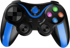 Smartphone Game Controller Draadloze bluetooth Gamepad Joystick Geschikt voor Playstation 3 PS3 Android Tablet PC Laptop TV BOX met telefoonhouder - blauw
