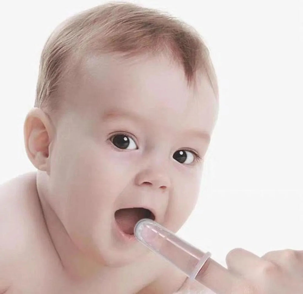 Vingertandenborstel baby – Siliconen vingerborstel – Zacht tandvleesmassage – Voor baby & peuter – Transparant-Ilumina Benelux