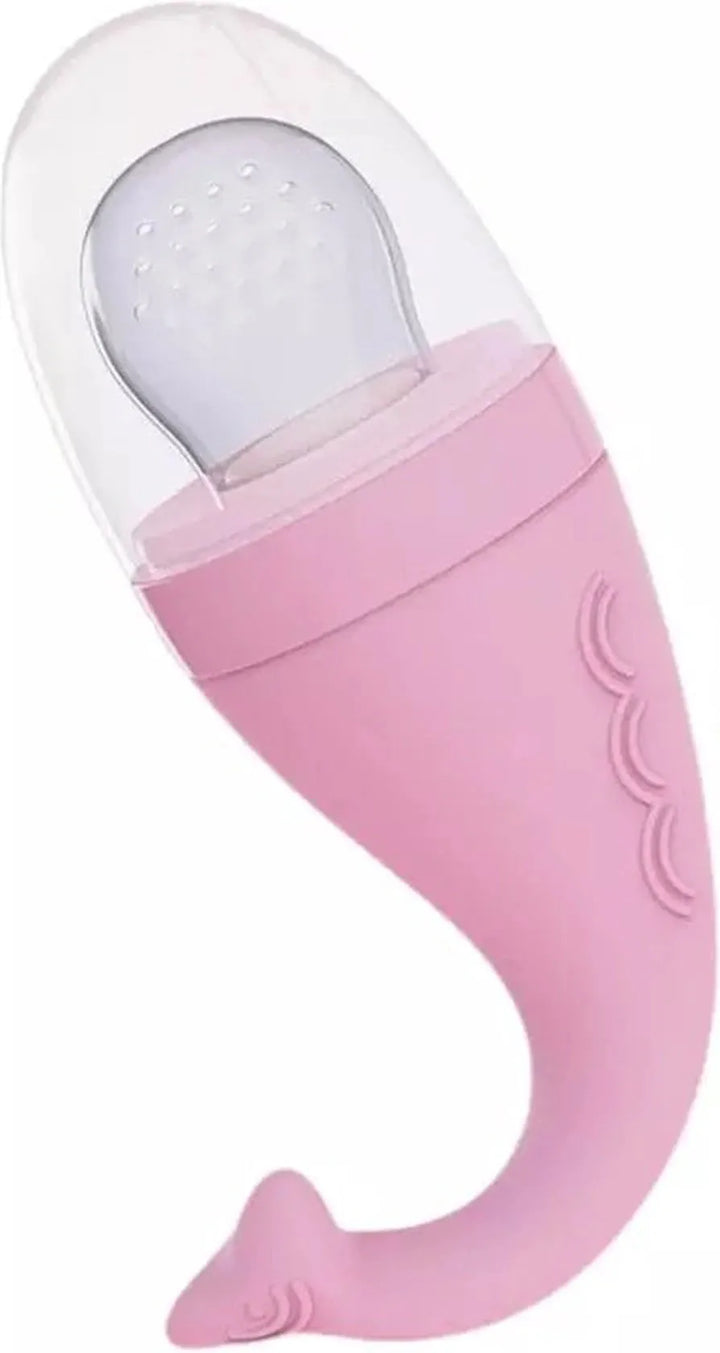 Fruitspeen baby – Siliconen fruitzuiger & bijtring – Anti verstikking – BPA-vrij – Roze-Ilumina Benelux