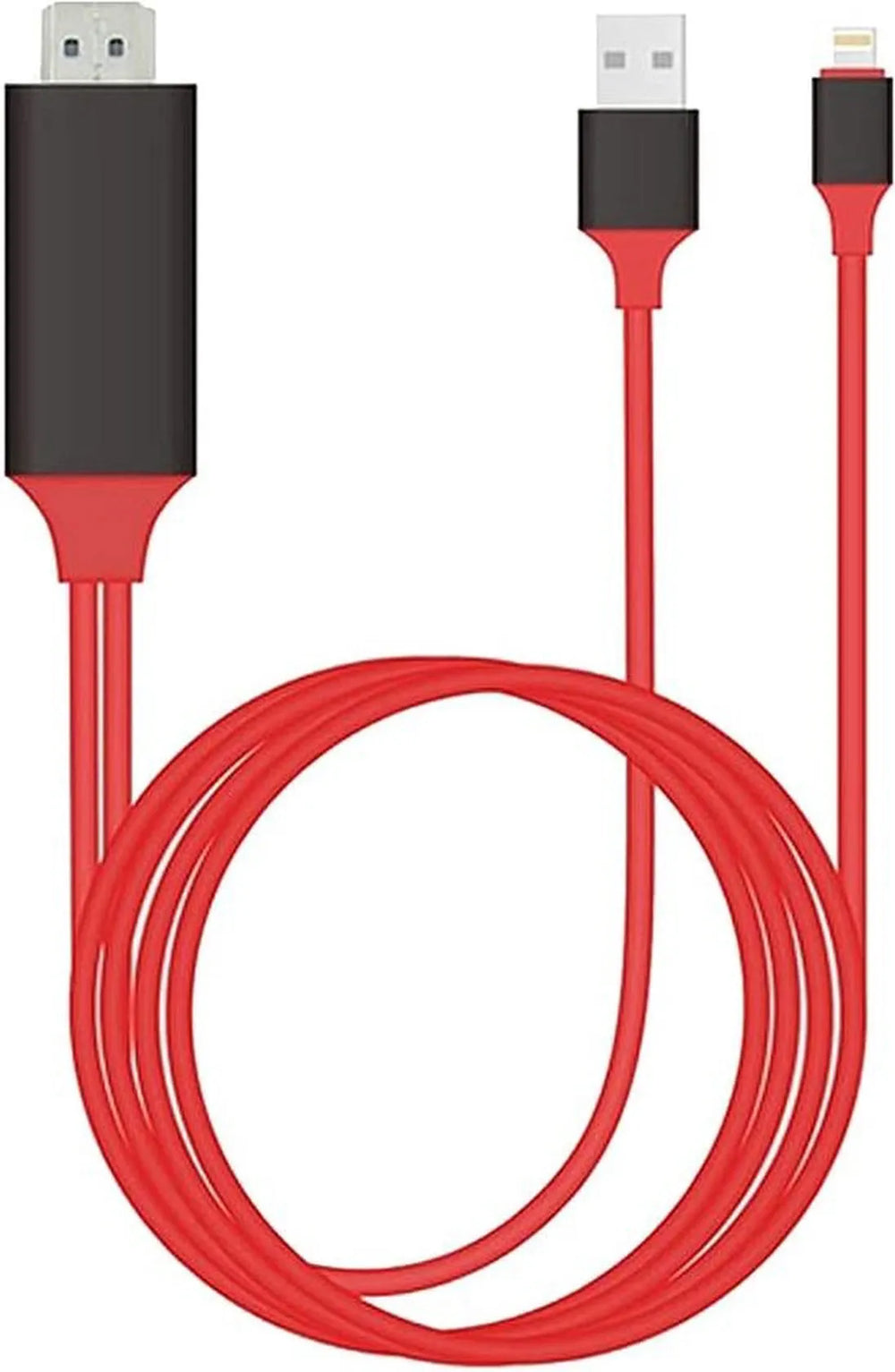 Lightning naar HDMI kabel – HDTV adapter – 2 meter – Rood-Ilumina Benelux