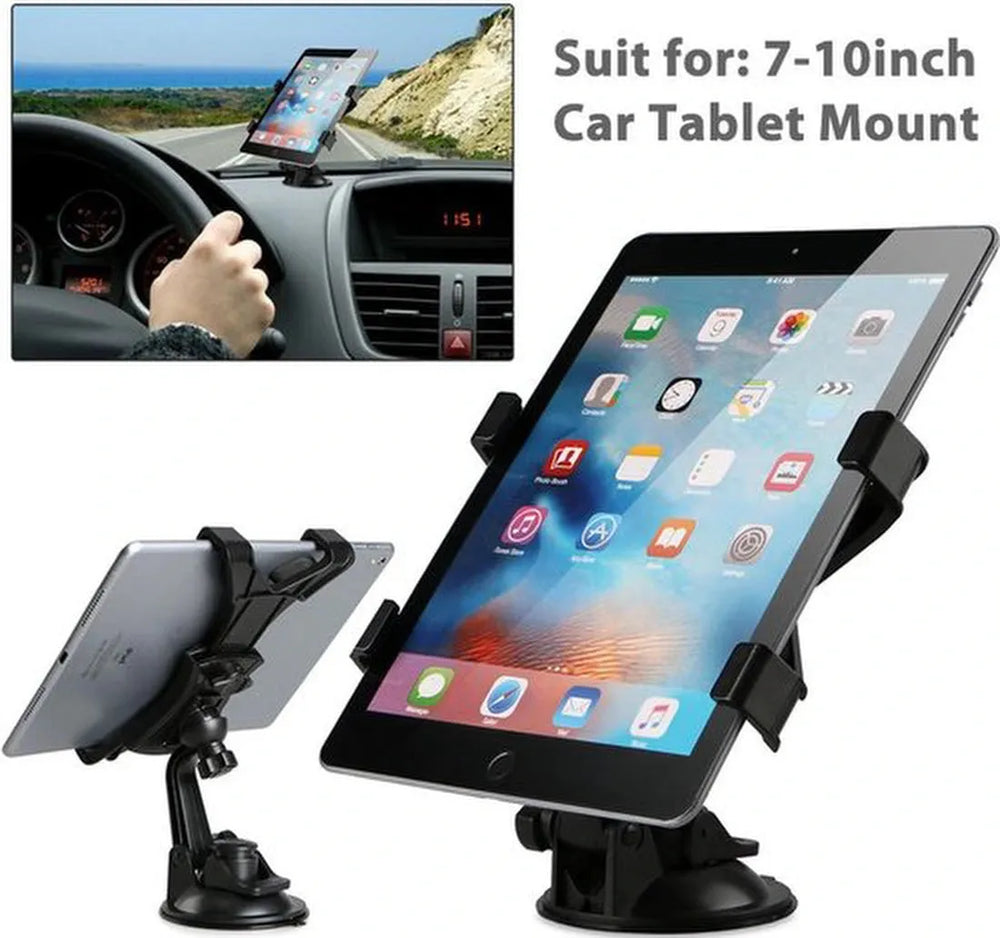 Tablethouder auto – Zuignap montage dashboard/raam/glas – 360° draaibaar – Geschikt voor iPad – Zwart-Tablethouder-Ilumina Benelux