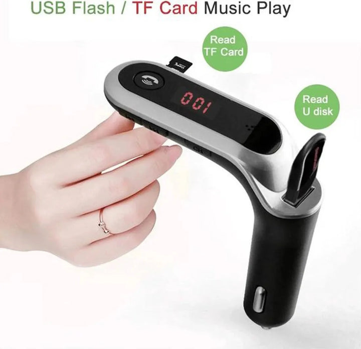 Bluetooth FM Transmitter Auto – Handsfree Carkit – MP3 Speler – USB/SD – Snellader – Zwart-Ilumina Benelux