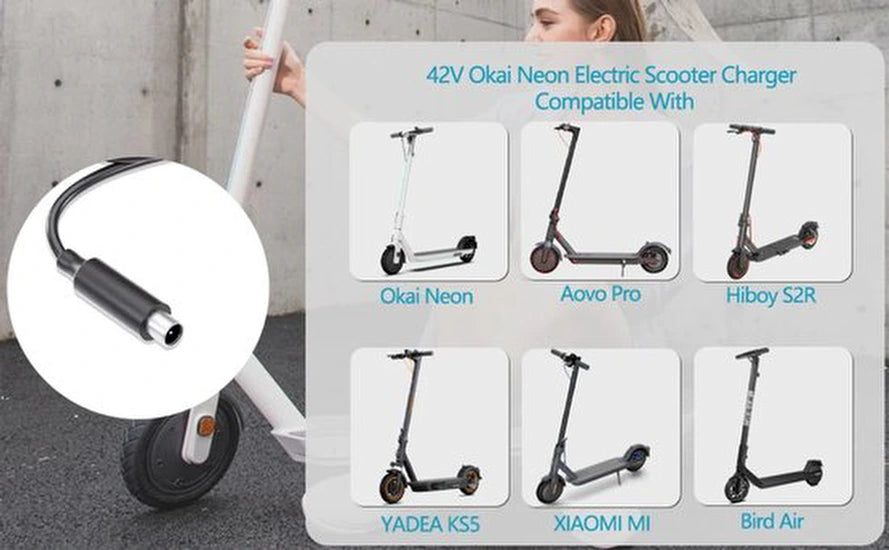 Oplader – Geschikt voor Xiaomi M365 & Ninebot ES1/ES2/ES4 – 42V 2A 84W Max – Voedingsadapter elektrische step – Zwart