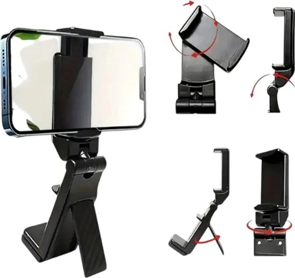 Telefoonhouder vliegtuig & trein – Tafel klemhouder – 360° draaibaar – Universeel – Zwart-Ilumina Benelux
